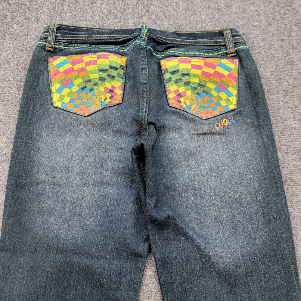 Vintage COOGI Jeans Womens 11/12 Dark Wash Embroidered Pockets Straight Leg Y2K